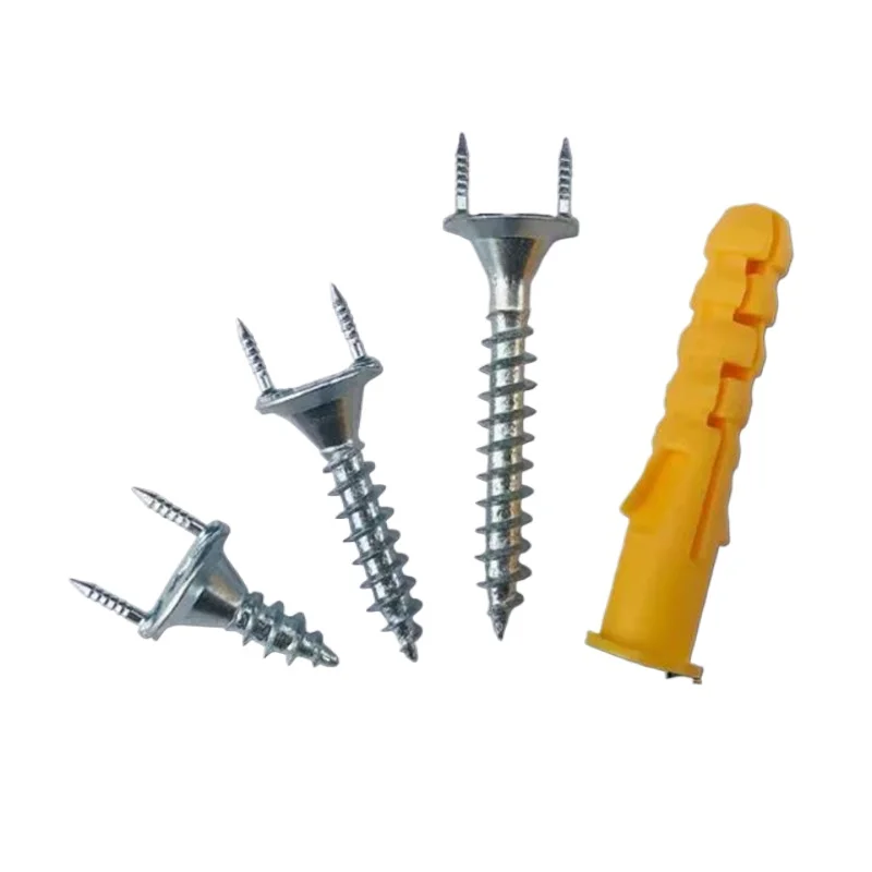 200-Pack Seamless Double-Headed Screws – Hidden Nails For Skirting, Baseboards & Furniture, With 2 Sleeve Tools, Carbon Steel, 1.06" Length