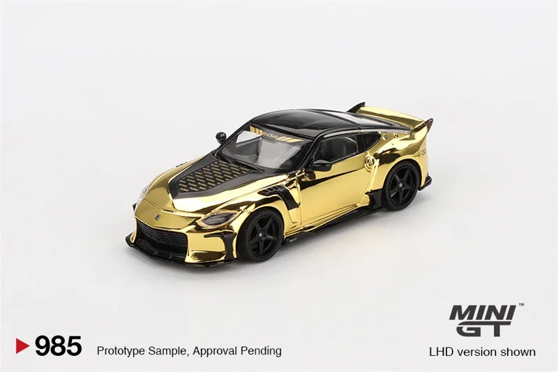

Блейстер-модель автомобиля MINI GT 1:64 Z VeilSide FFZ400 Gold Chrome LHD MGT00985, литая под давлением модель автомобиля
