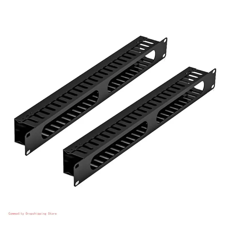 19in Rack Mount Patch Panel with 24 Port CAT6 Pass-through Keystone for Network Cable Management