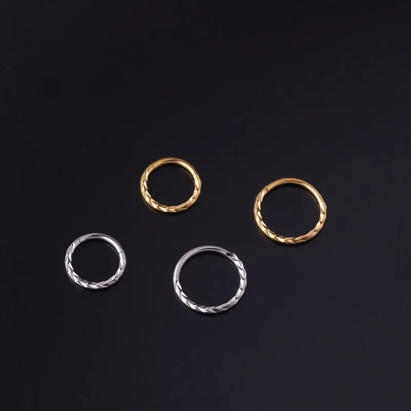16G 8/10mm Nose Rings Silver/Gold Hypoallergenic Stainless Steel Cartilage Rook Hoop Earrings Piercing Jewelry for Women Men view 4