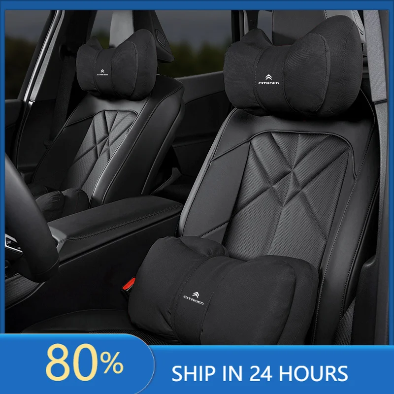 

Car Stickers Suede Fabric Car Headrest Lumbar Support Neck Pillow Back Cushion For Citroen C3 C5 C5X C4 E-C4 X E-C3 C-Elysee C1