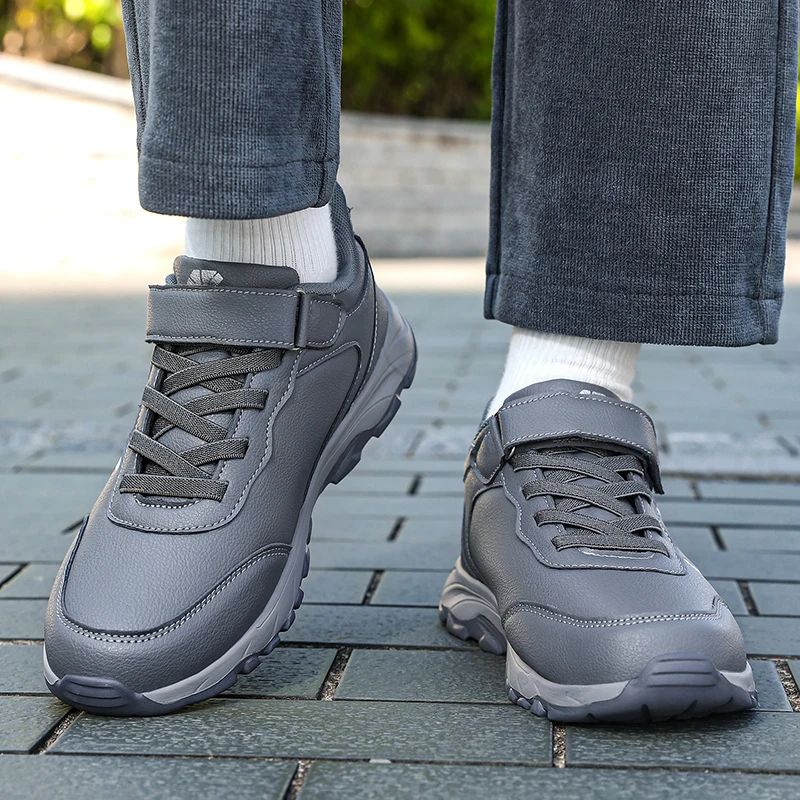Herren-Sneaker, wasserdicht, bequem, strapazierfähig, Wanderschuhe, klassische unifarbene Outdoor-Camping-Freizeitschuhe, klobige Sneaker – Detail 18