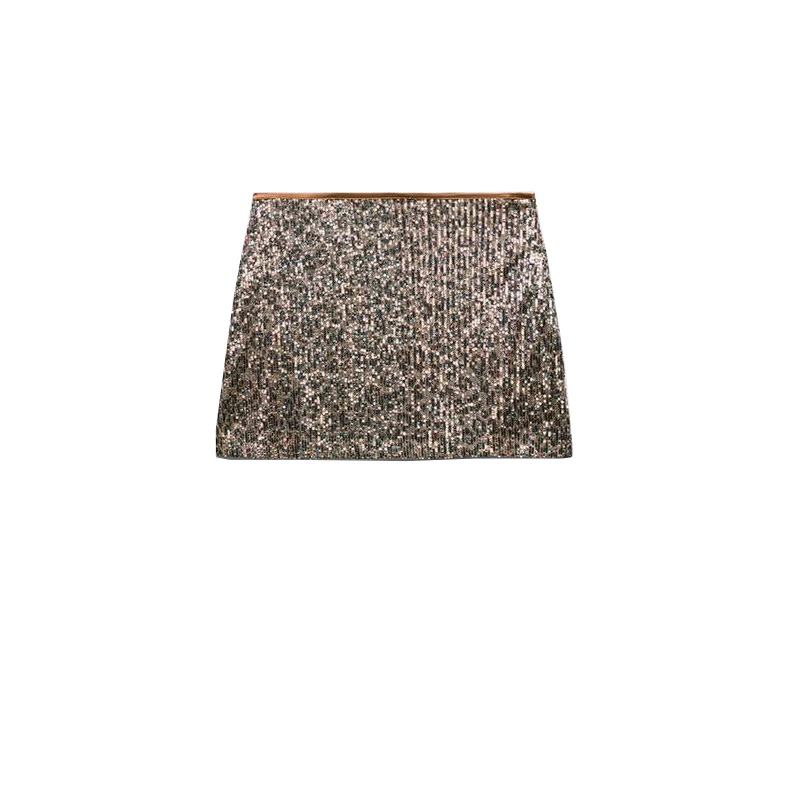 

High Waist Slim Fit Skirt with Sequin Embelliment Casual Commute Autumn Winter New Sle Women's Faion Skirt