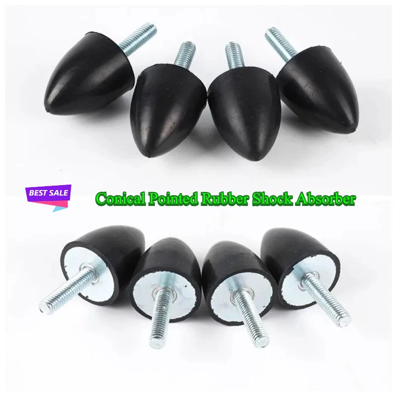 M6 M8 M10 M12 M16 Male-End Single Thread VP-Type Conical Pointed Rubber Shock Absorber Isolation Mount Teardrop Damper