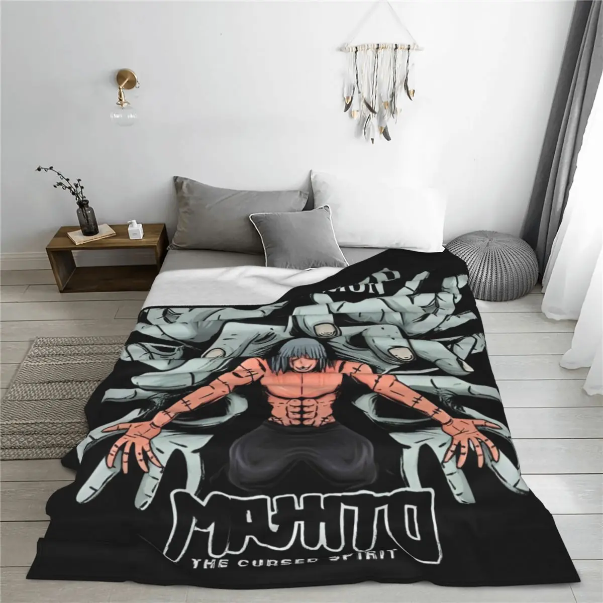 Jujutsu Mahito Kaisen Fleece Blanket Comic Anime Vintage Throw Blanket for Bed Sofa Couch 200x150cm Quilt