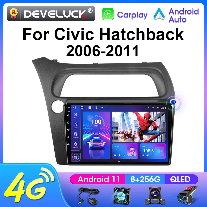 

2 Din Android 11 For Honda Civic Hatchback 2006-2011 Car Radio Multimedia Video Player GPS Carplay Auto Stereo IPS Head Unit RDS