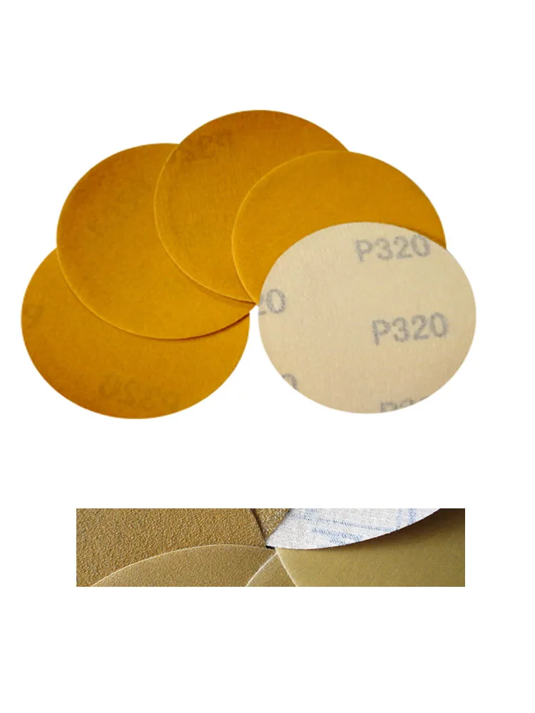 

3Inch 75mm Flocking Disc Sandpaper Self-adhesive Round Sand Paper Polished Sandpaper Yellow Dry Sandpaper 80/180/240/320/500Grit