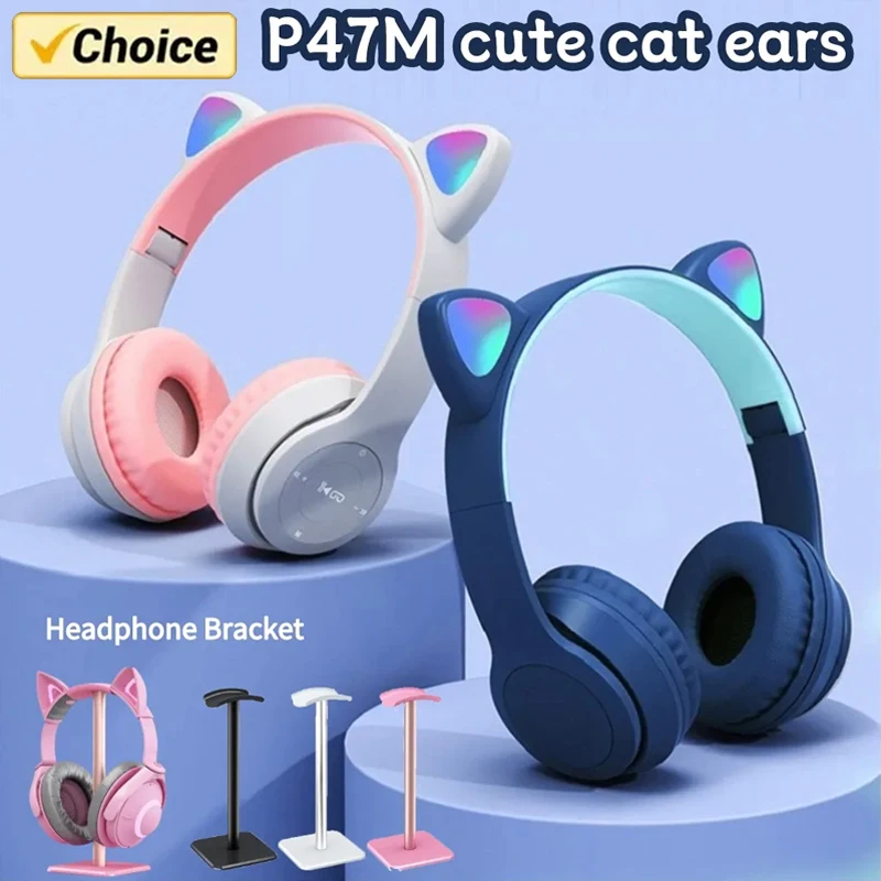 Draadloze Hoofdtelefoon Cat Ear Bluetooth-Compatibele Helmen Stereo Bas Over-Ear Headsets Sport Hoofdtelefoon Voor Kinderen En Volwassenen