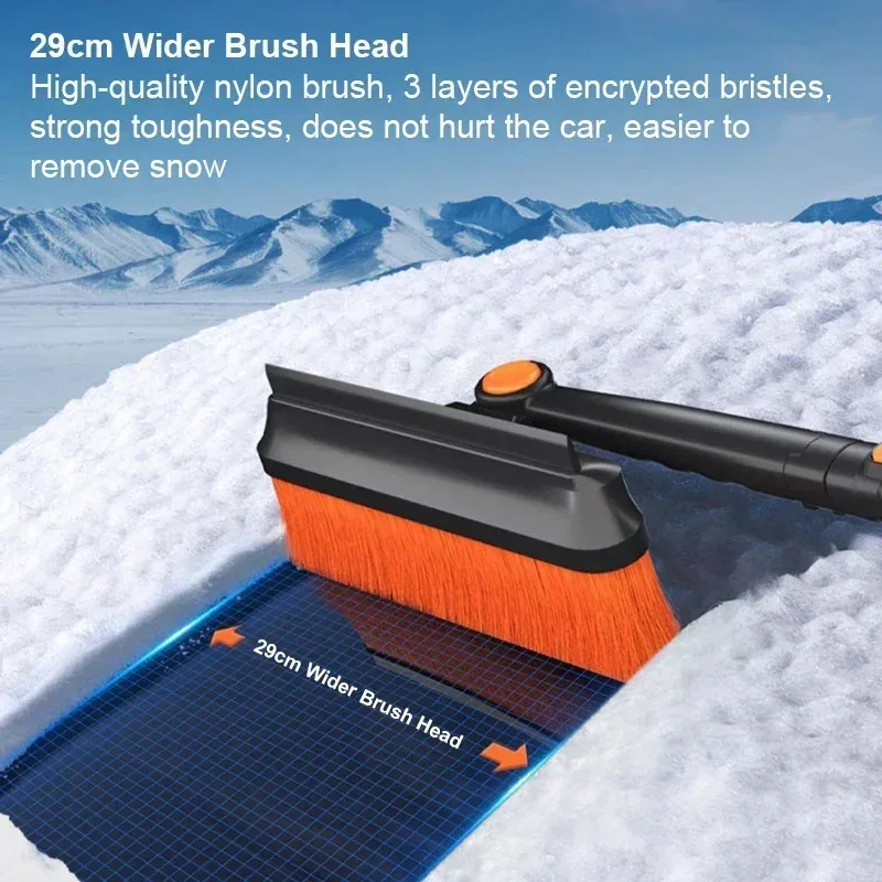 Car Retractable Ice Removing Brush Shovel 3 in 1/5 in 1 Winter Snow Scraper Cleaning Accessory