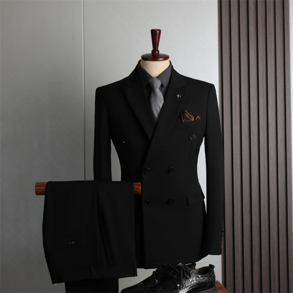 Plus Size, Formal Banquet 2-pieces Men's Suit Set, On Sale Outfit For Dancing Party, Popular Tuxedo, Double Breasted Groom Wear