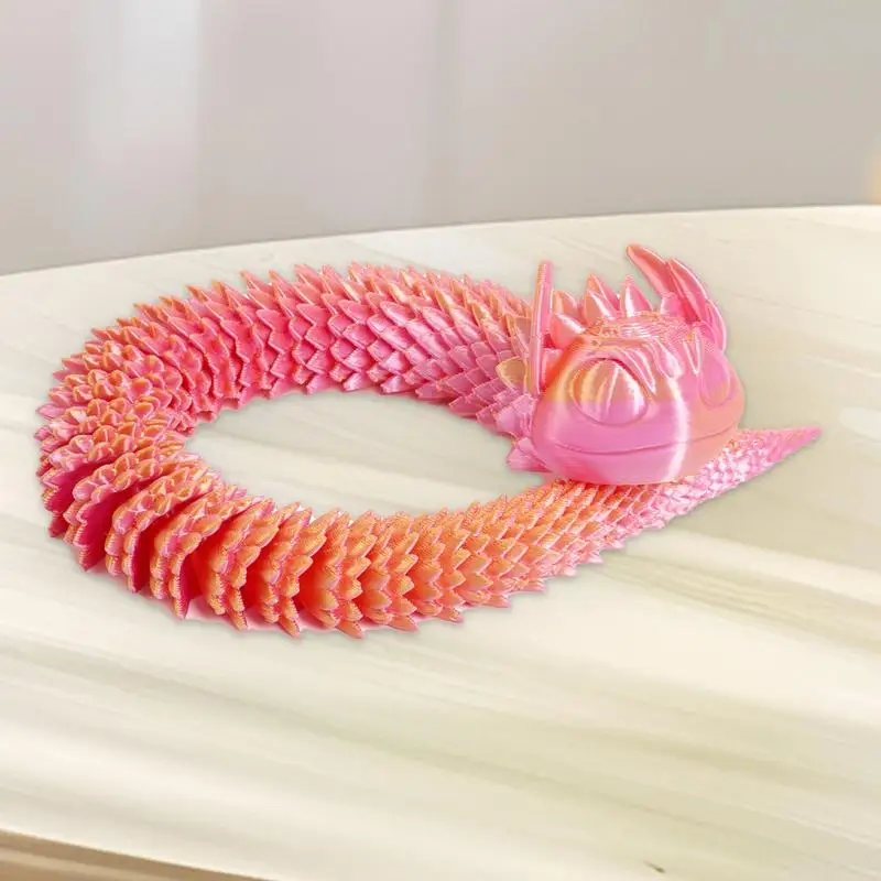 Snake Toy 3D Printed Flexible Animal Statue Keychain Creative Desk Animals Toy Multifunctional Desktop Decoration For Living