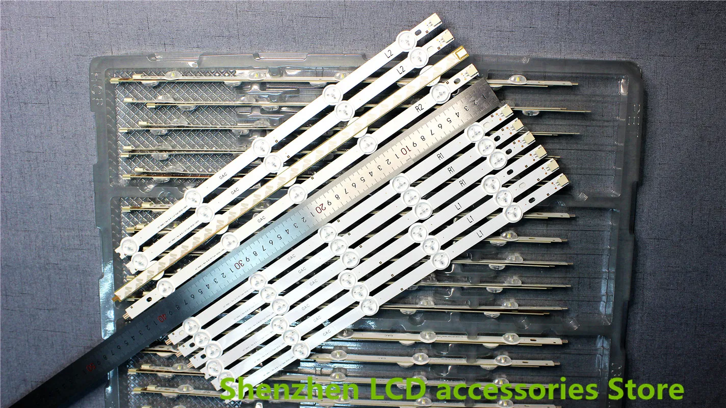 2ชุด = 20ชิ้น42นิ้วใช้ LG 6916L-1338A 6916L-1339A 6916L-1340A 6916L-1341A R1 + L1 = 82.4ซม.R2 + L2 = 82.4ซม.2ชุด = 20PCS