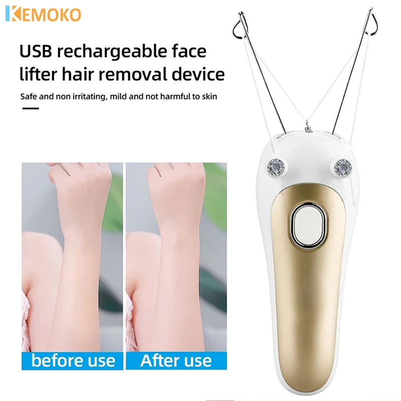 

Electric Facial Body Hair Removal Portable Cotton Thread Epilator Shaver Trimmer for Women Neck Lip Chin Arm Legs Hair Remover