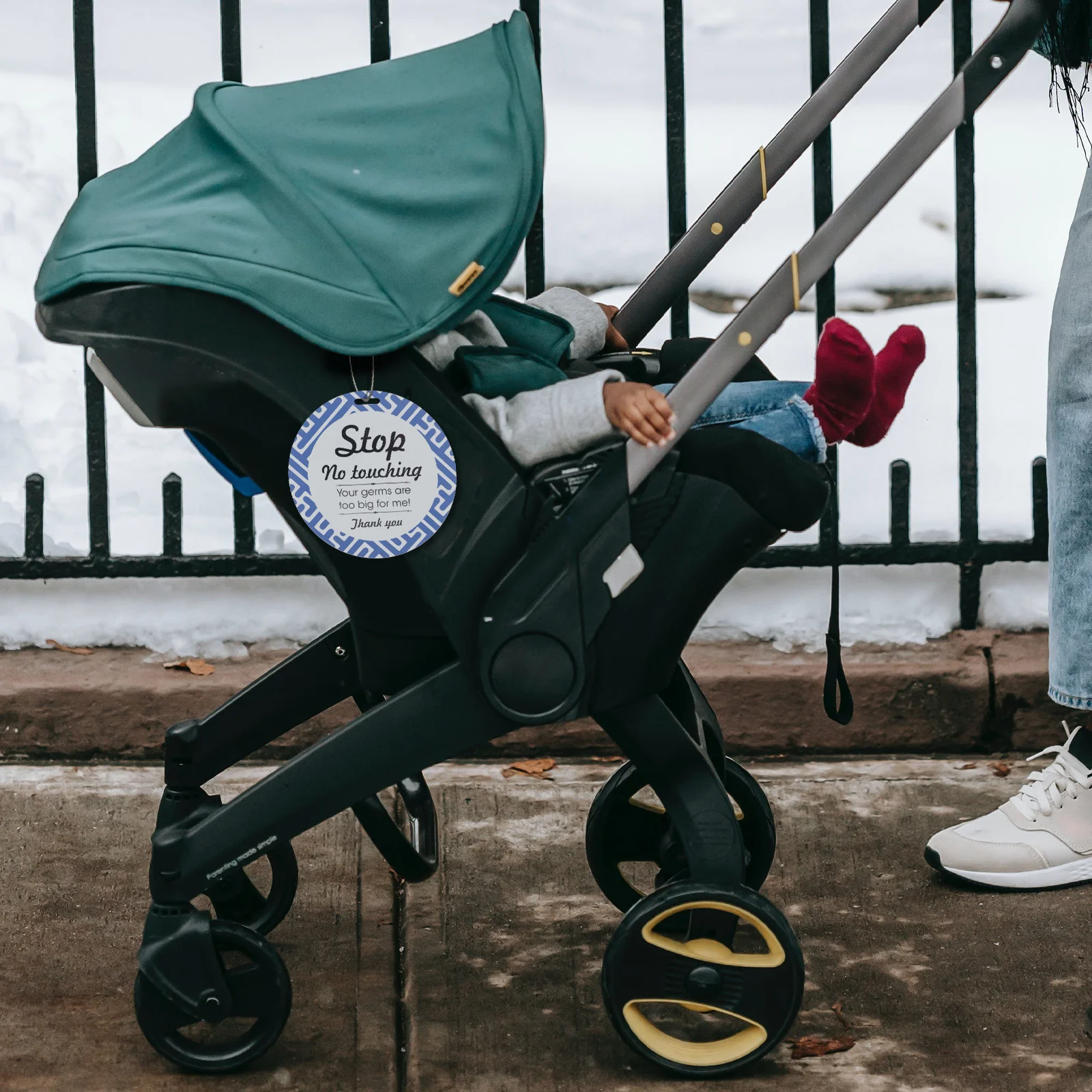 No Touching Safety Caution Warning Sign Durable Practical for Stroller Infant car Clear Pattern Sign