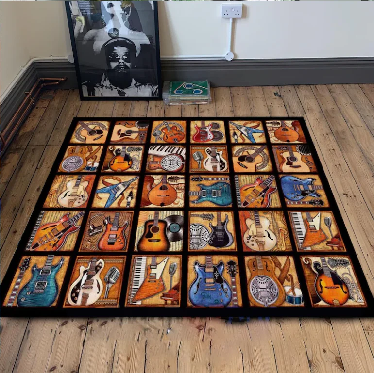 Electric Guitar Rug Music Room Art Carpet Living Room Bedroom Home Decoration Carpets