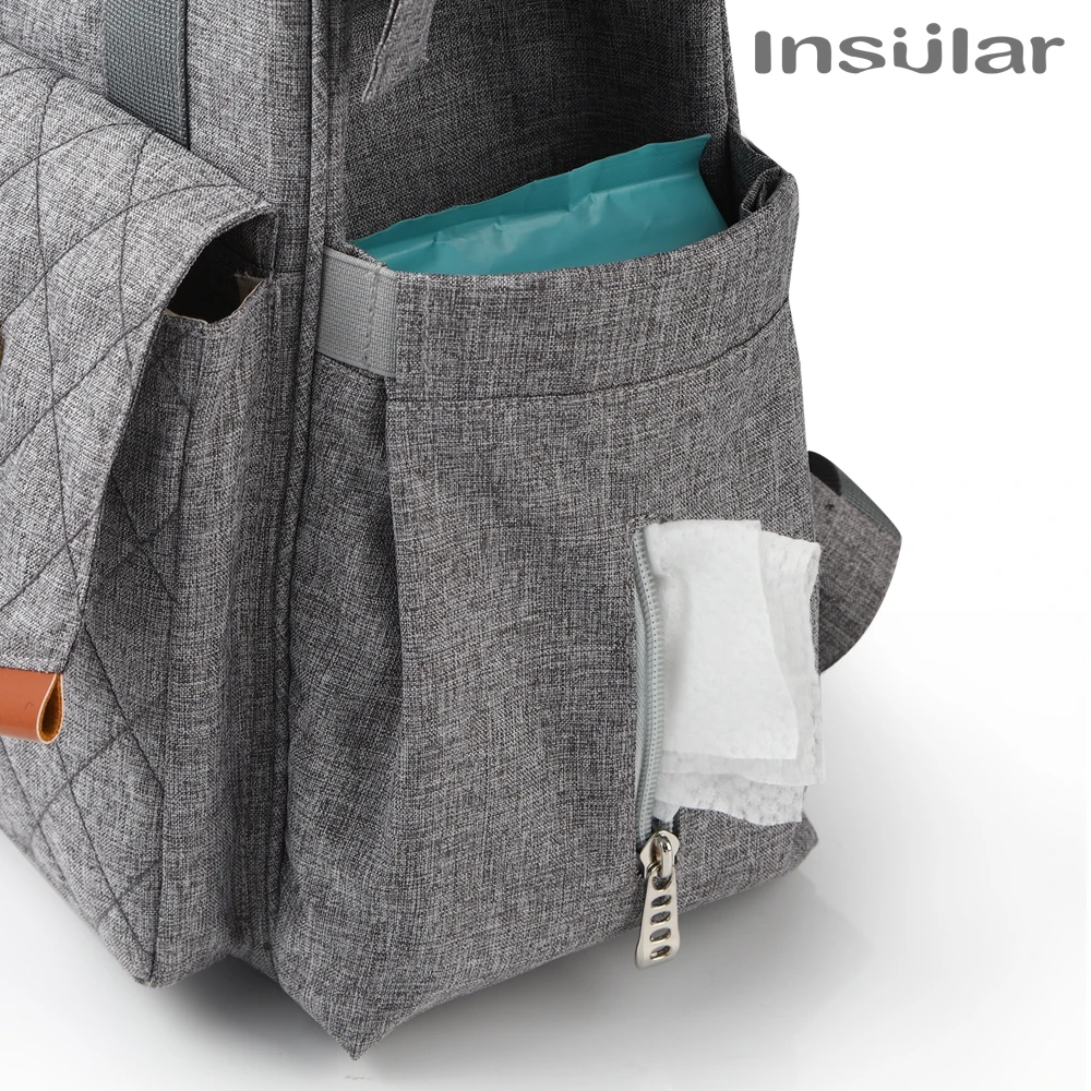 Insular Diaper Bag Backpack For Mom Large Capacity Stroller Organizer Mommy Maternity Travel Bag Fashion Nappy Changing Baby Bag