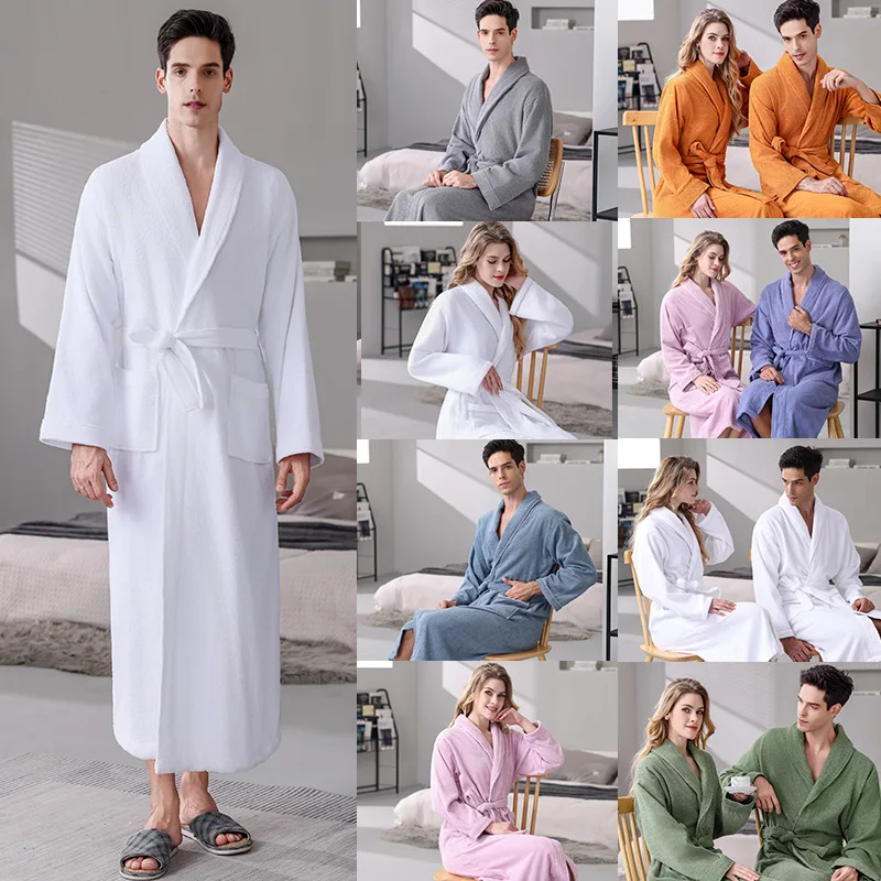 Autumn Winter Lounge Men's Sleep Robe Plush Hooded Bathrobe Underwear Minimalistic Sleep Men Robe Nightgown