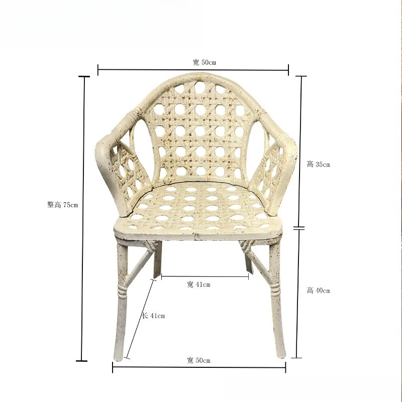 

Cast iron imitation rattan chair cast iron chair courtyard ornament