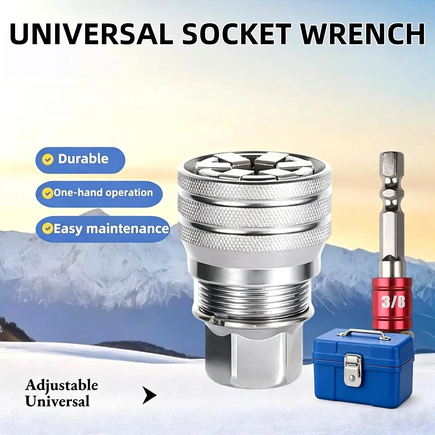 Universal Socket Wrench Multi-function Universal Socket Wrench Tool Socket Tool for 3/8" Drive Ratchet Torque Power Drill - view 5