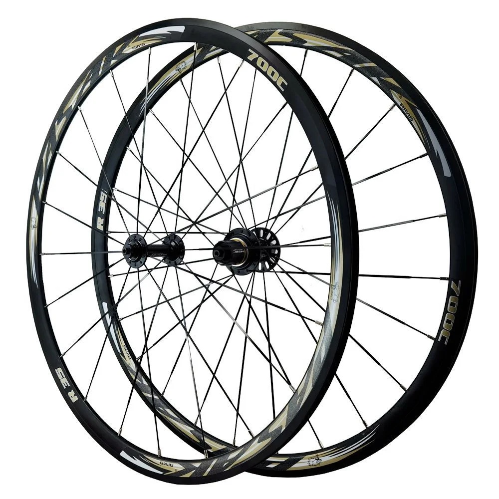 Piring Bearing Road Wheelset 700C Road Bike Wheelset Bicycle Wheel 11/12 Speed Flat Rim C-Brake V-Brake