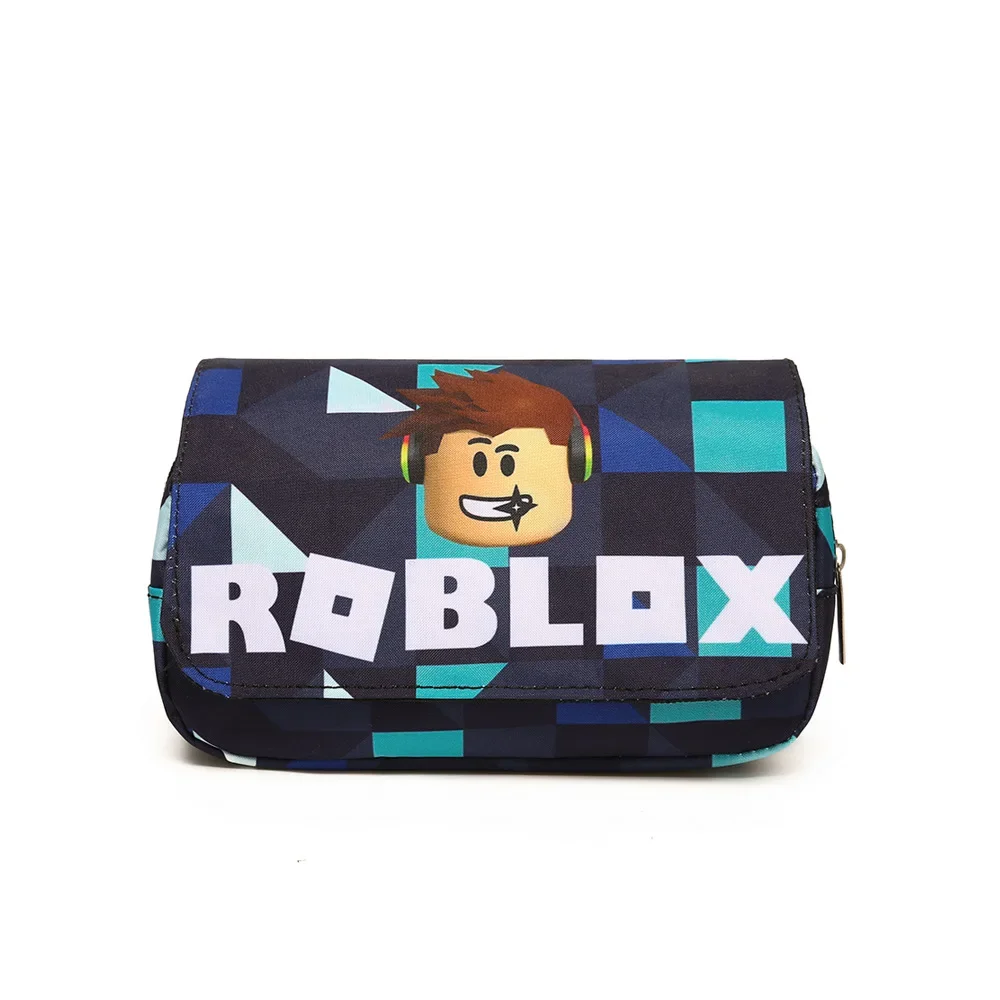 Robloxing Anime game Canvas PencilCases High Capacity Pen Bag Cute Cartoon School Stationery Pencils Bags For kids birthday gift