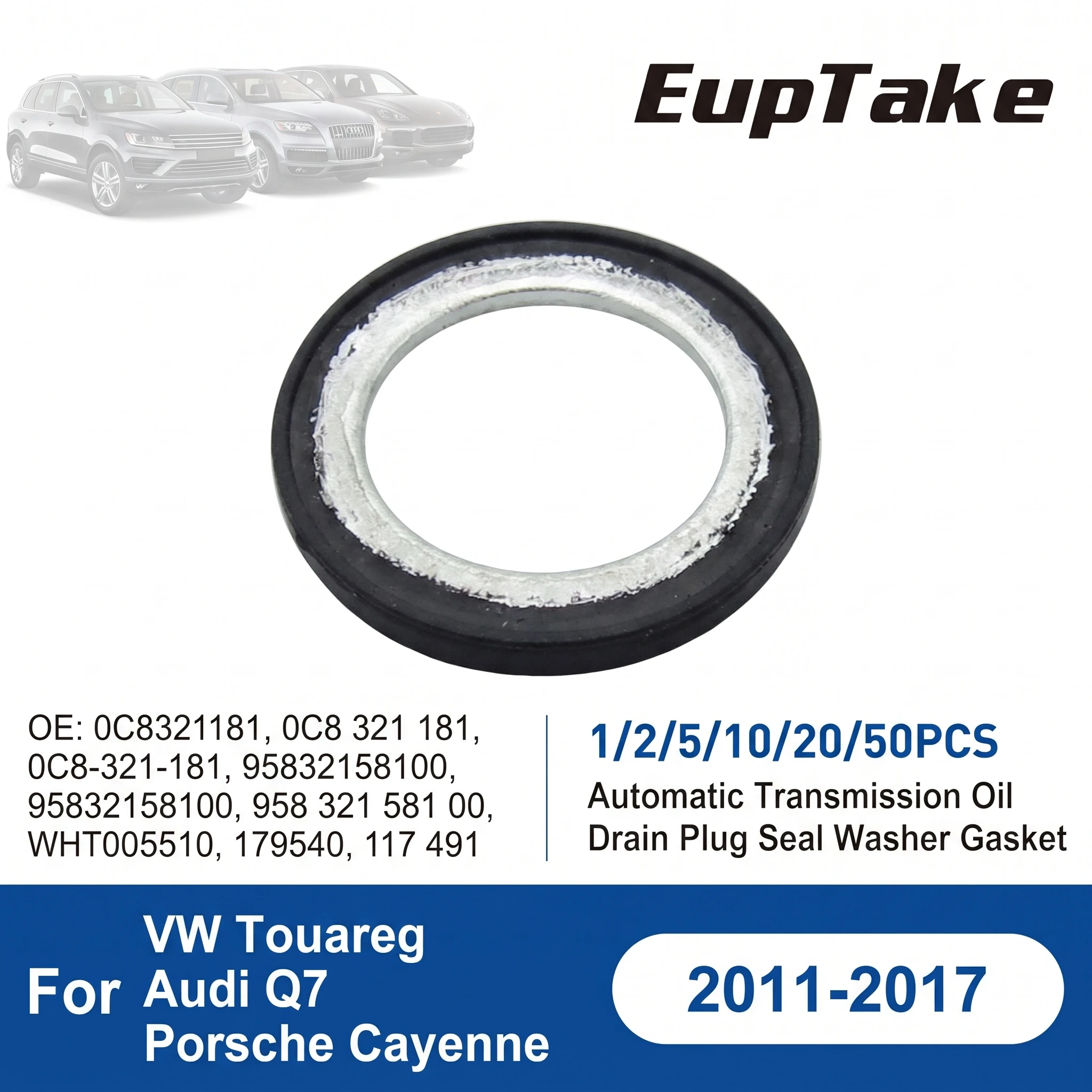 1/2/5/10/20/50PCS Automatic Transmission Oil Drain Plug Seal Washer Gasket for VW Touareg Audi Q7 Porsche Cayenne 0C8321181