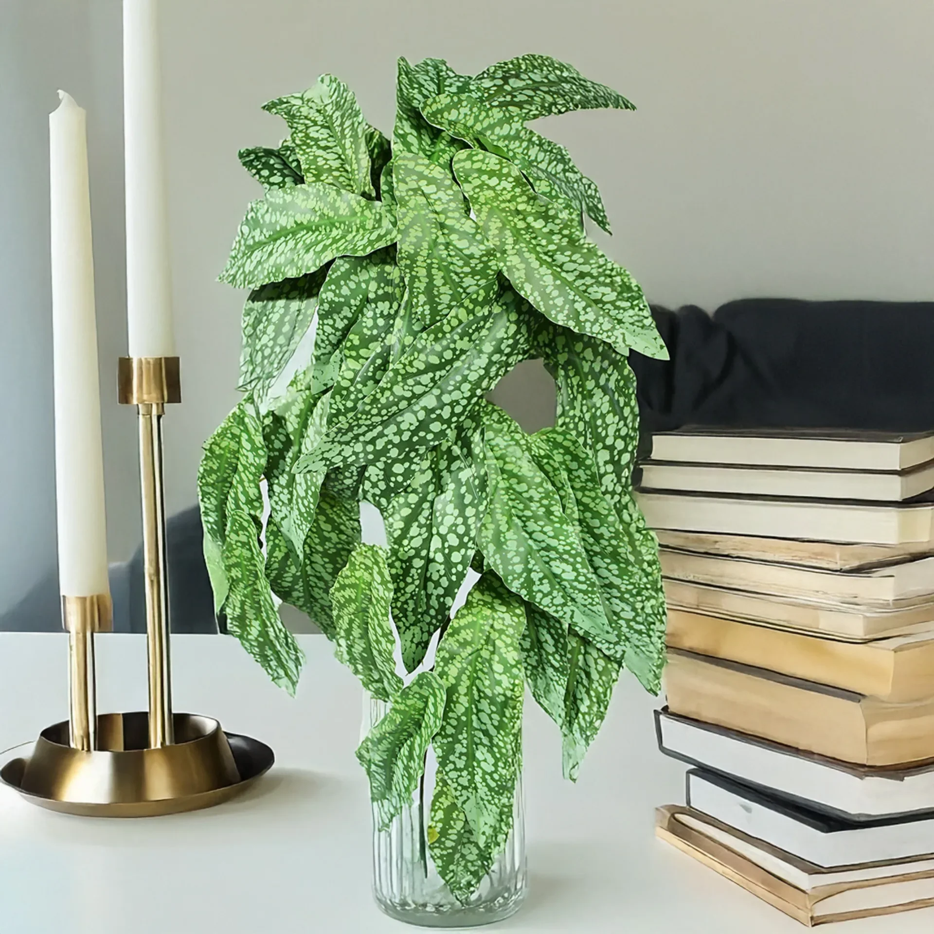 20-Zoll-künstliches Kaladium-Monstera-Blatt, Wandbehang, grüne Pflanze, Hochzeit, Zuhause, Wohnzimmer, Garten, Dekoration, Pflanzenwand