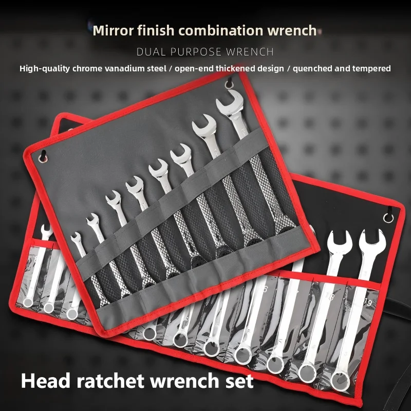 

Automobile Maintenance Tools Box Wrench Combination Set Open-End Wrench Dual-Purpose Ratchet Double-Head Maintenance Supplies
