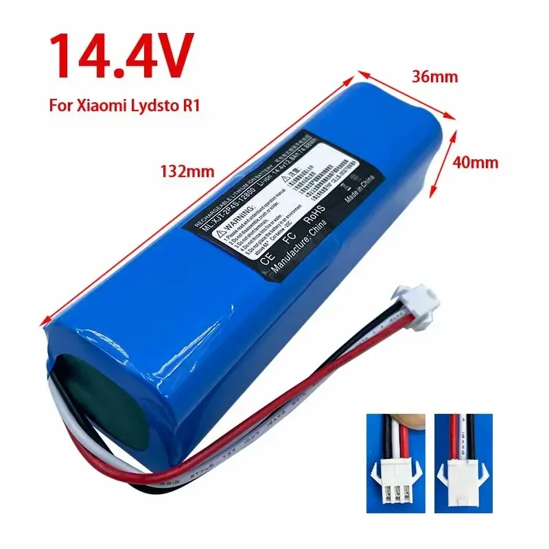 

Original 14.4V 12.8Ah Li-ion Battery For Lydsto R1,Roidmi Eve Plus ,Proscenic M7 MAX, M7 Pro,M8 Pro,U6 Lenovo LR1 Vacuum Cleaner