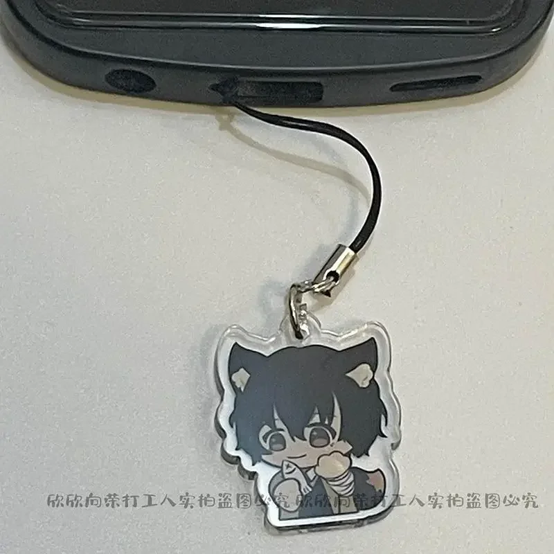 Bungo streunende Hunde q Version Anime Telefon Lanyard Dazai Osamu Nakahara Chuuya Acryl Anhänger Ornament Riemen niedlichen Cartoon hängen