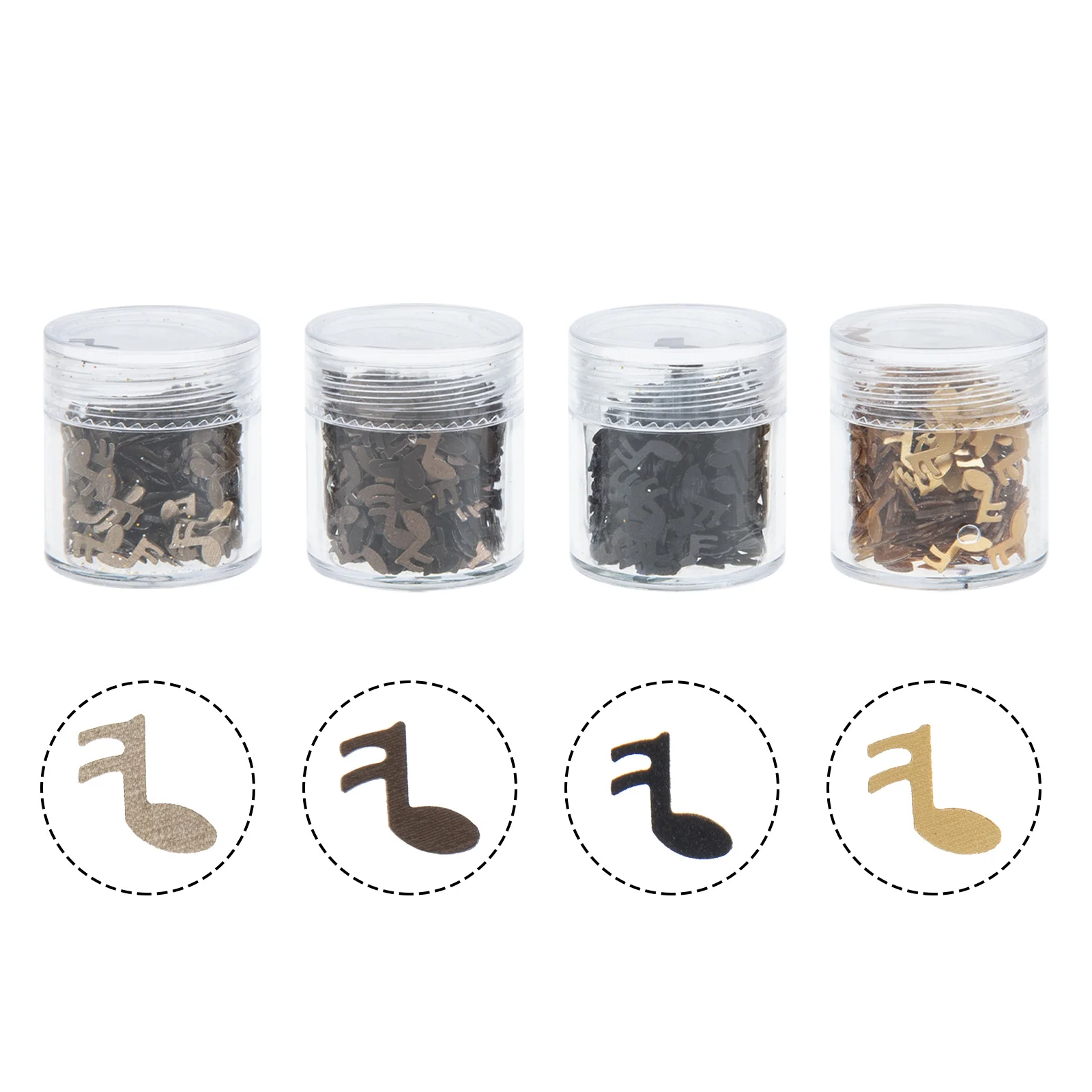 

4 Boxes Music Note Nail Glitter Sequins DIY Manicure Paillette Decor Press on Nails Medium Fingernail Art Supplies