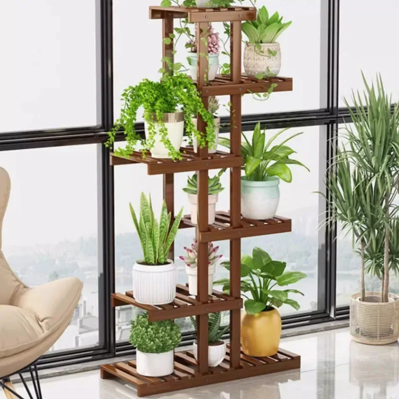 Flowers Wooden Support Plant Shelving Indoor Display Balcony Home Plant Shelf Garden Veranda Etagere Plante Outdoor Furniture