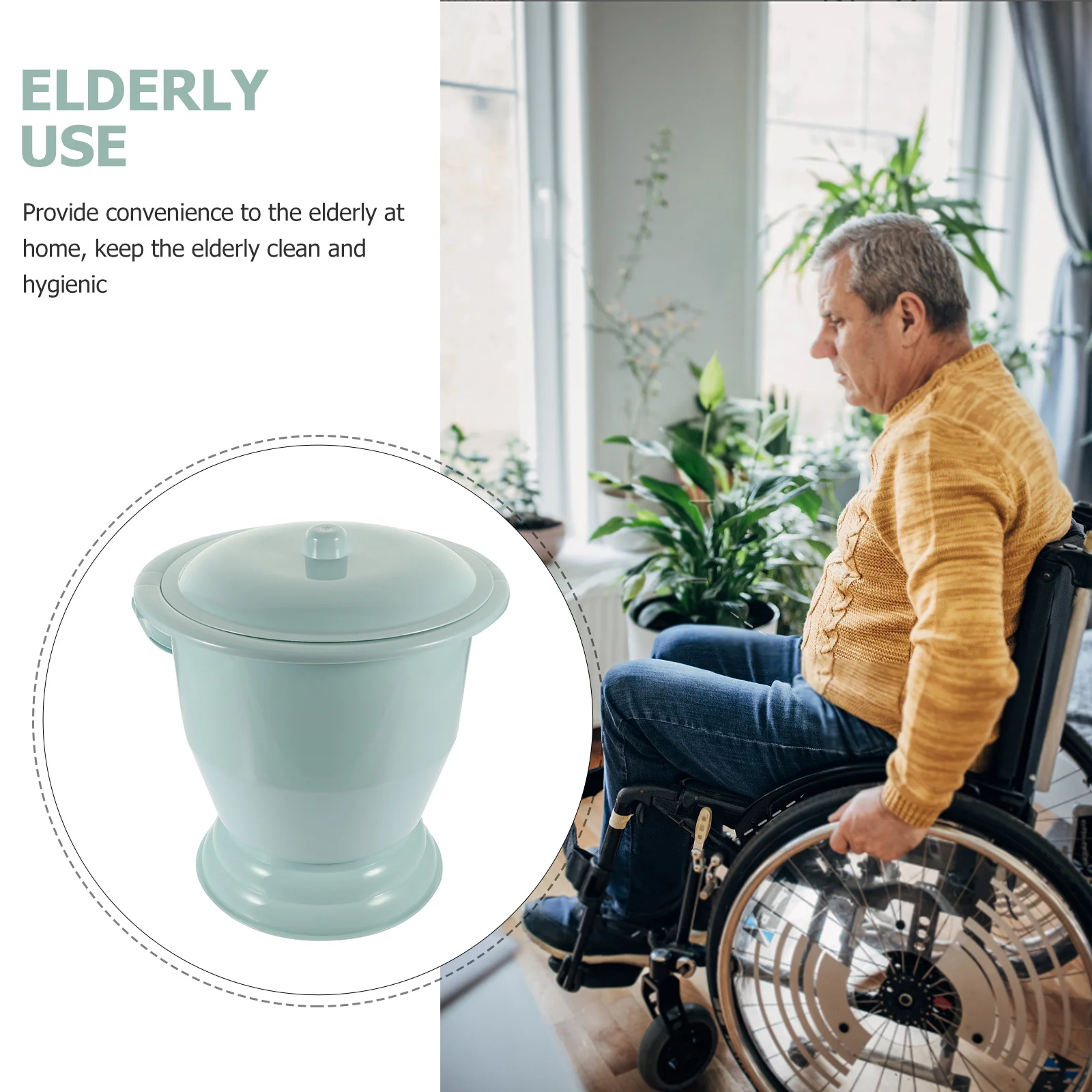 وعاء الغرفة مع غطاء سرير بلاستيكي للأطفال المسنين المحمولة مبولة المرحاض المبصقة خفيفة الوزن دائم السلس المنزلية ليلة #1