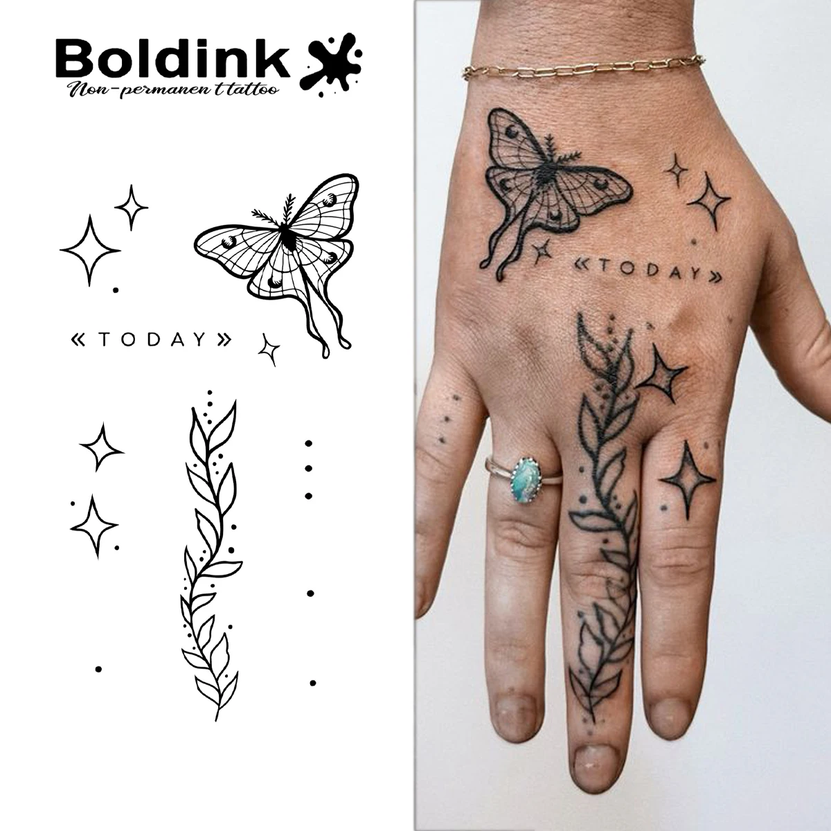 

Временная татуировка «Бабочка и листво», длится до 15 дней, новая технология, волшебная водонепроницаемая полуперманентная наклейка