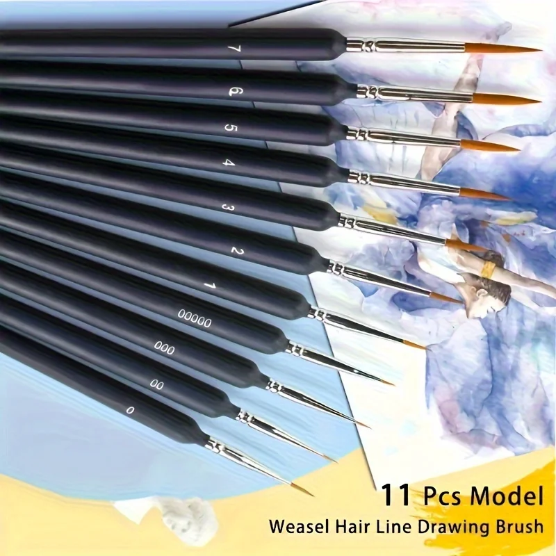 Miniature Paint Brushes, Set of 11/22 Pcs Paint Brushes for Acrylic Painting, Watercolor, Oil, Figurine, Craft, Models