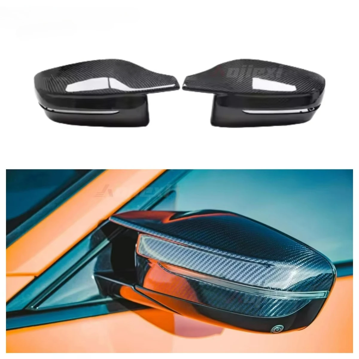 G8x Carbon Fiber Side Mirror Cover for BMW G20 G22 G26 G30 G11 G14 G16 M340i M440i 2019+ Replacement Side Mirror Lid Body Kit