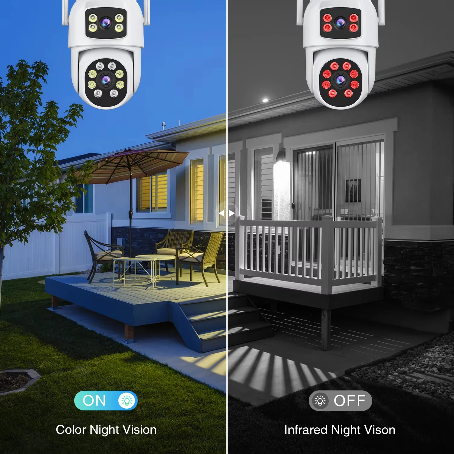 Dual-lens Wireless Security Camera Outdoor Monitoring Wifi Intelligent Night Vision Automatic Tracking Outdoor Security Camera