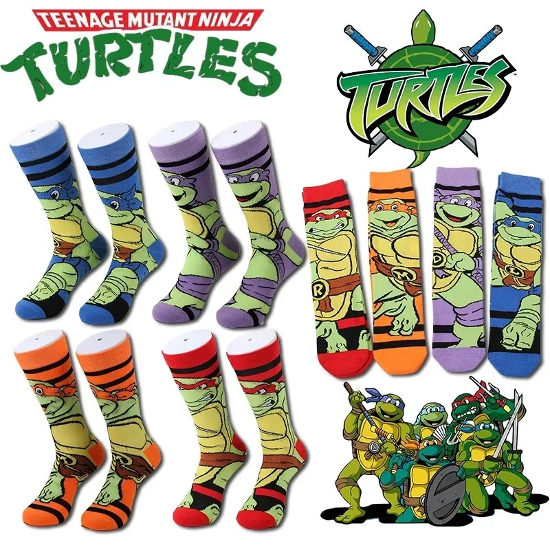 Teenage Mutant Ninja Turtles Cotton Socks TMNT Fashion Casual Sports Men\'s Socks Trendy Anime Around The Couple Socks Stockings