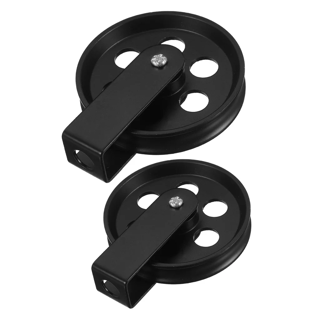 

2 шт., система шкивов для промышленного потолочного крепления, черный сверхмощный регулируемый шкив для подвесных светильников, шкивы для подъема