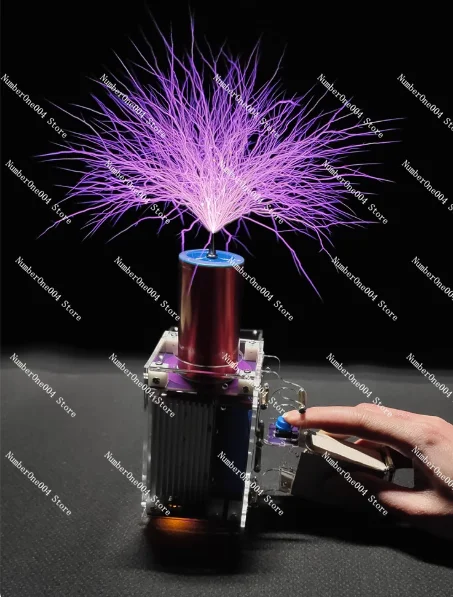 Coil High Voltage Generator Artificial Lightning Tesla Coil Third Generation Plus 80W 6A Tesla Coil Gun Portable Handheld Tesla