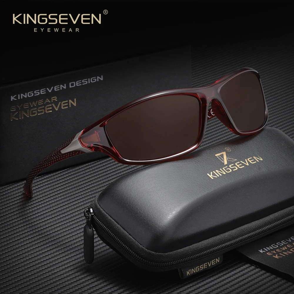KINGSEVEN Herren-Fahrradsonnenbrille Trend Polarisiert UV400 Outdoor-Sport Schutzbrille Winddicht für Straßen- und Mountainbike