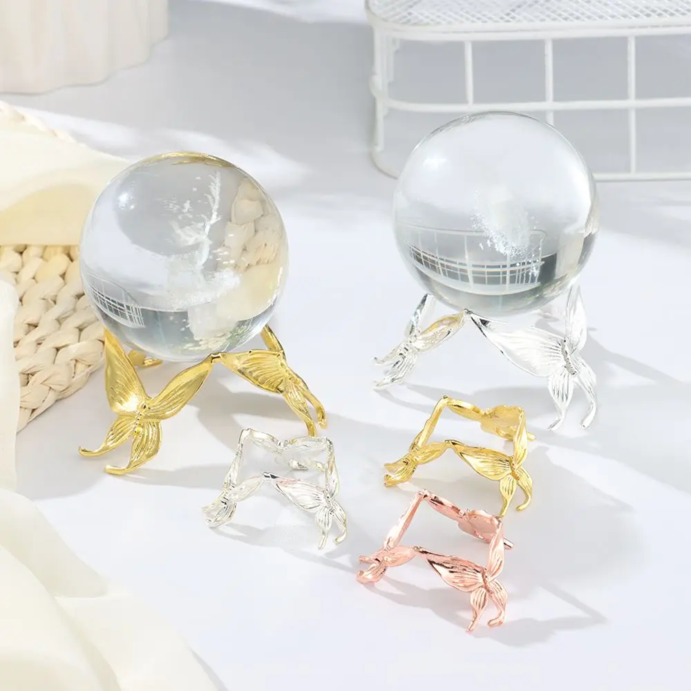 New 1Pc Metal Butterfly Display Base Crystal Ball Sphere Holder Stand Globe Support Home Decoration Ornaments Crafts Gift