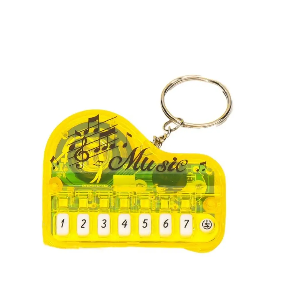 Safety ABS Electronic Organ Pendant Working Finger Piano Luminous Interactive Keychain Bag Hanging Children