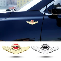 3D Metal Car Wings Badge Sticker Emblem for Nissan Nismo Sylphy Qashaqai Juke Leaf Note Titan Altima Xterra Sentra Decoration