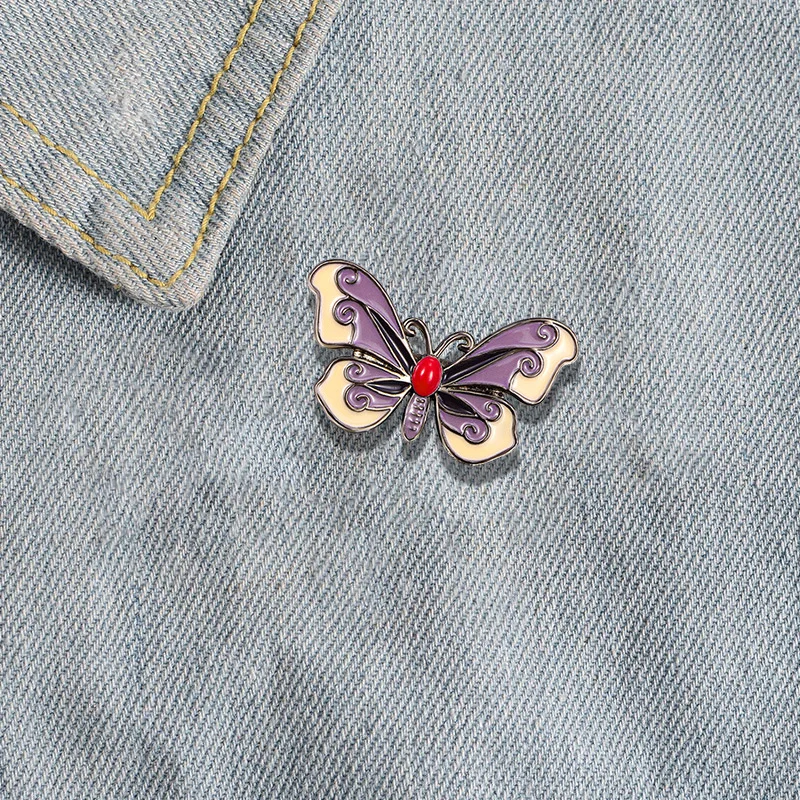 Decorative Clothing Accessory Dripping Oil Brooch Insect Butterfly Pin Badge Niche Light Luxury Design