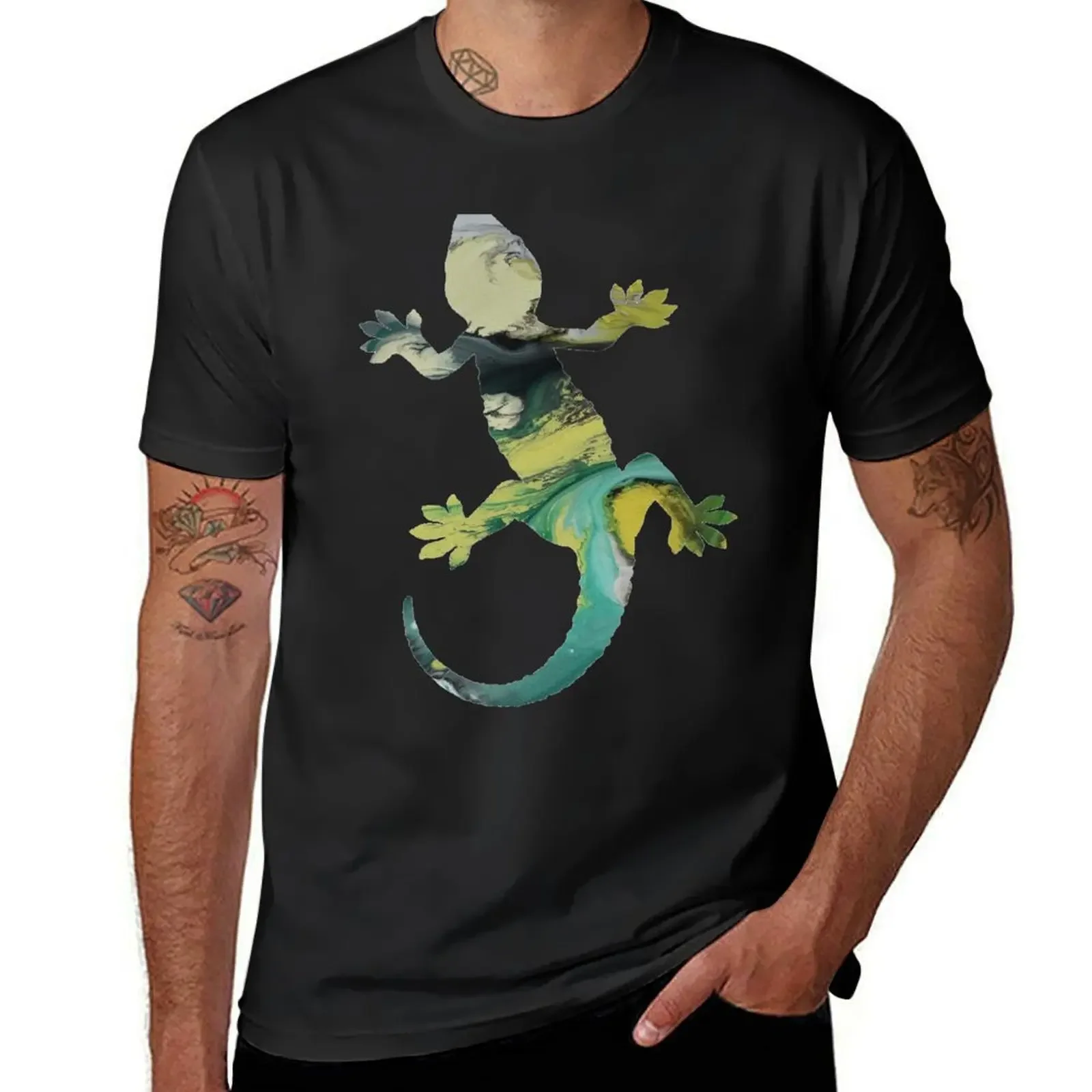 Gecko T-Shirt vintage anime shirt customizeds t shirts for men graphic