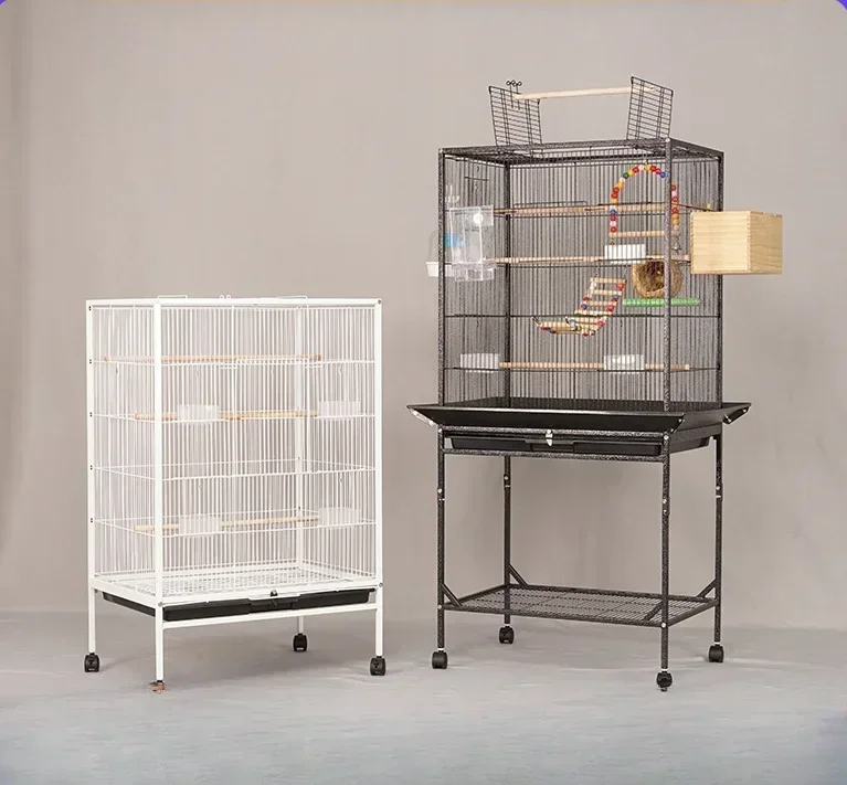 

Large Metal Bird Cage High-end Bird Villa with Wheels Easy To Move Splash-proof Wire Cage, Passerine Bird Parrot Cage