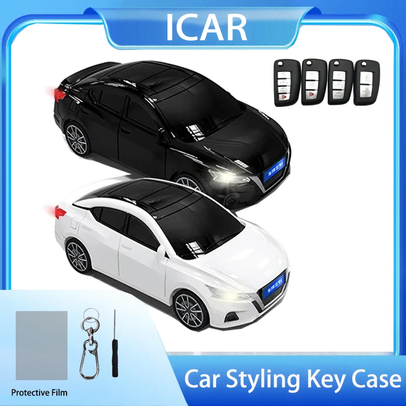 For Nissan Teana Car Model Key Case for Sunny NV200 J11 Pulsar C13 Juke X-Trail T32 Micra Flip Remote Car Key Cover Fob Keychain