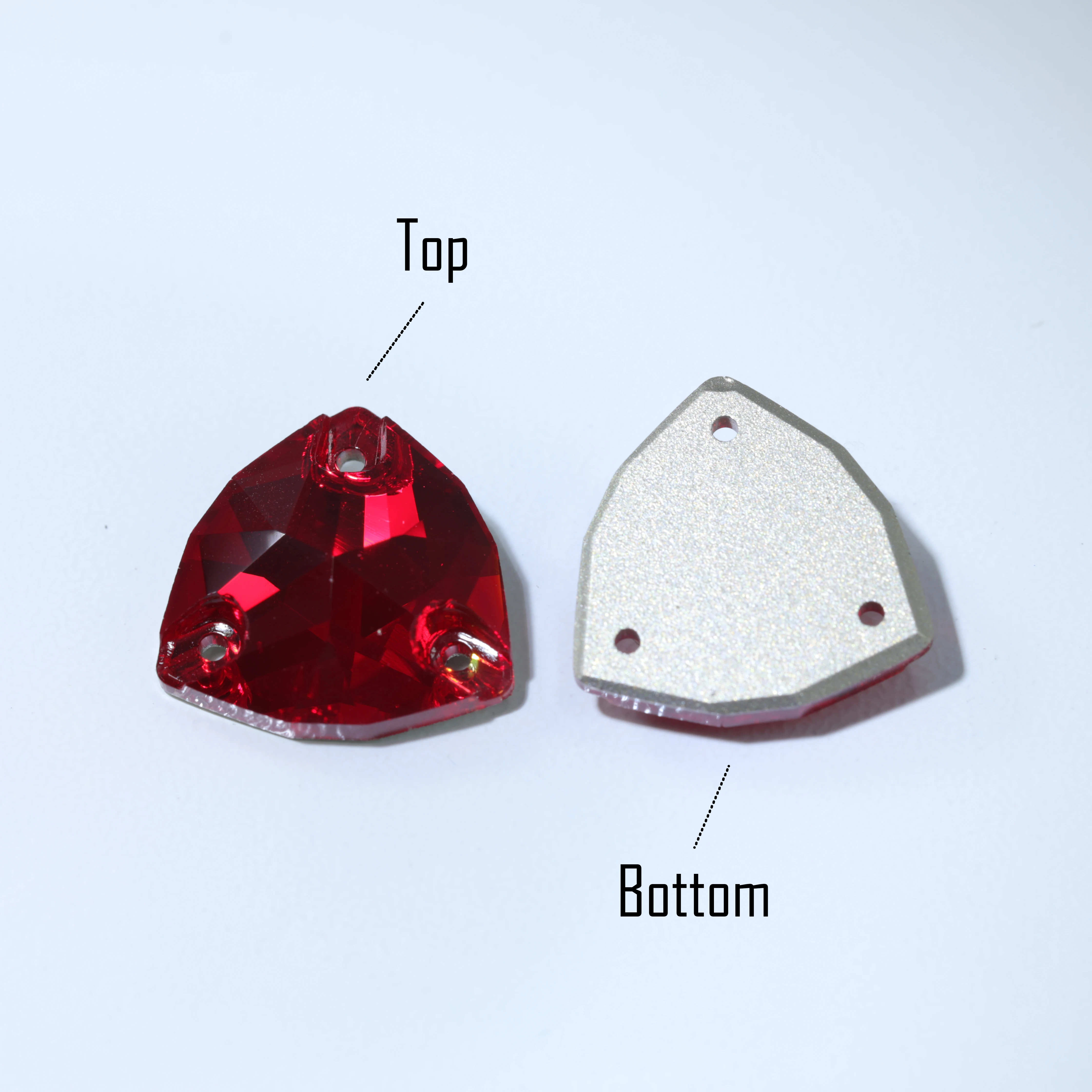 Dreieckige aufnähbare Steine, Mondlicht-Glas-Kristalle, funkelnde Hotfix-Flachsteine zum Nähen, bunte Strasssteine für DIY-Kleidung, Taschen und Accessoires. – Detail 7