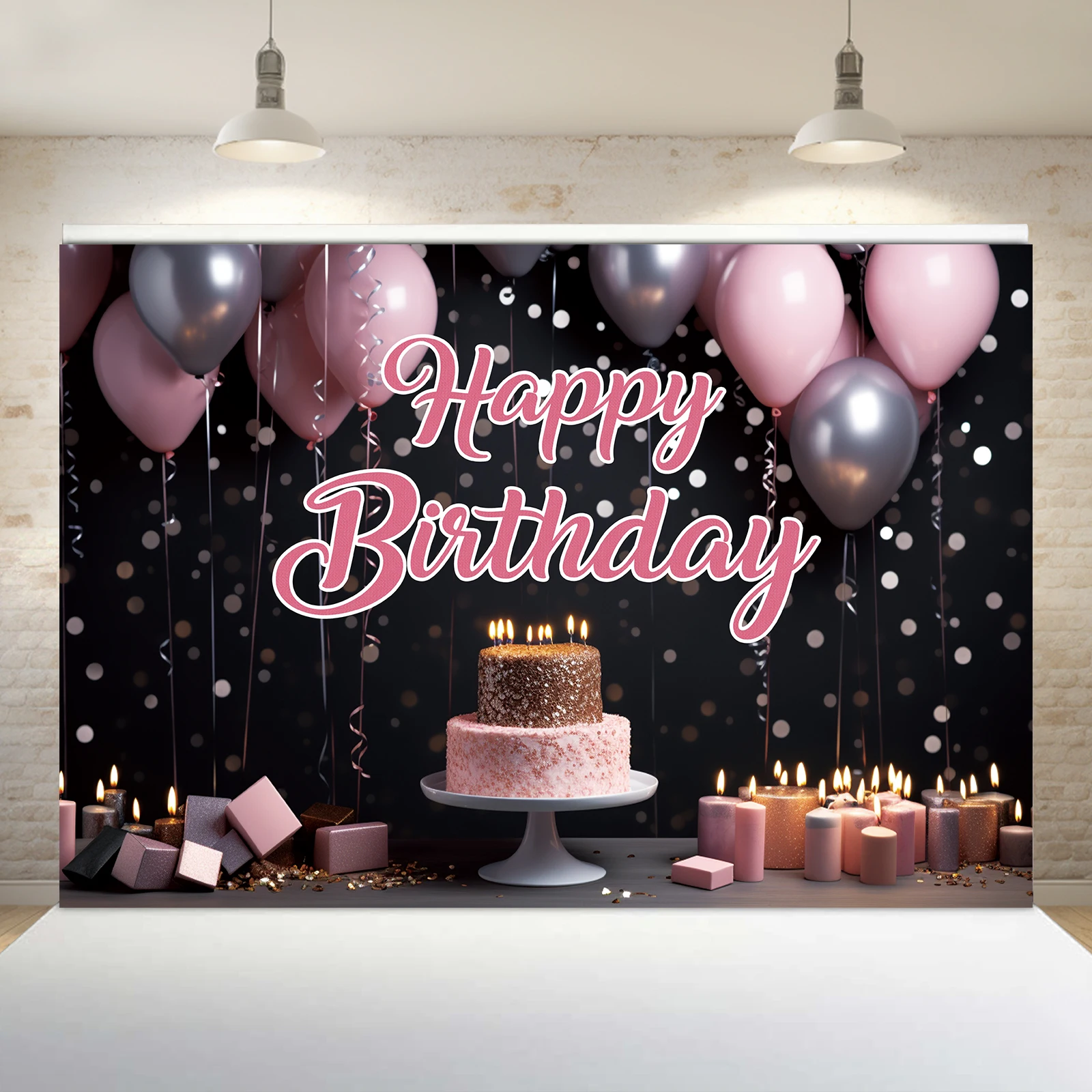 1PCS 100x150cm Happy Birthday(2) Theme Backdrop,Photography Background,Used To Gifts,Activities Or Other Party Decoration